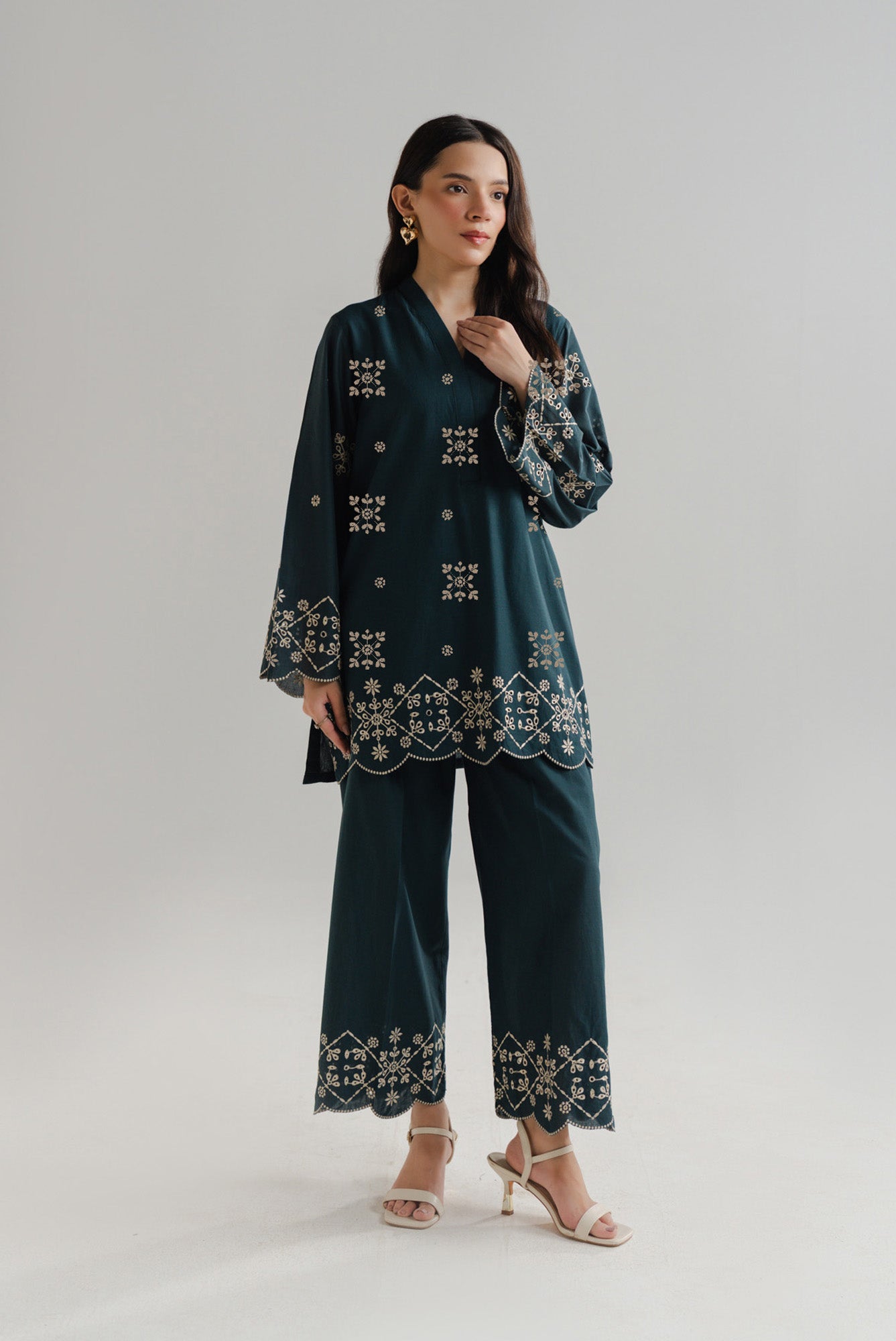 2 Piece Embroidered Lawn Co-Ord Set Pret SS - 26