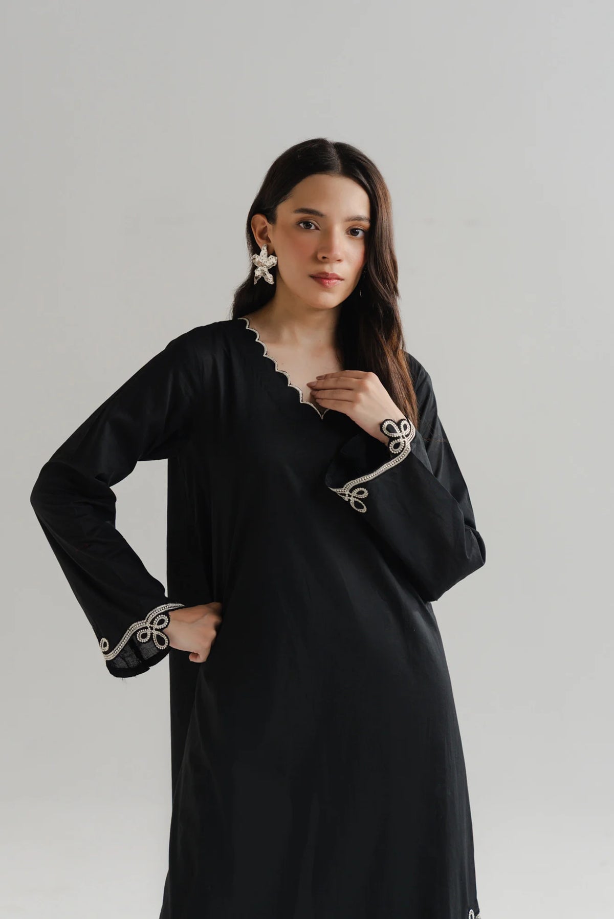 1 Piece Embroidered Lawn Long Shirt