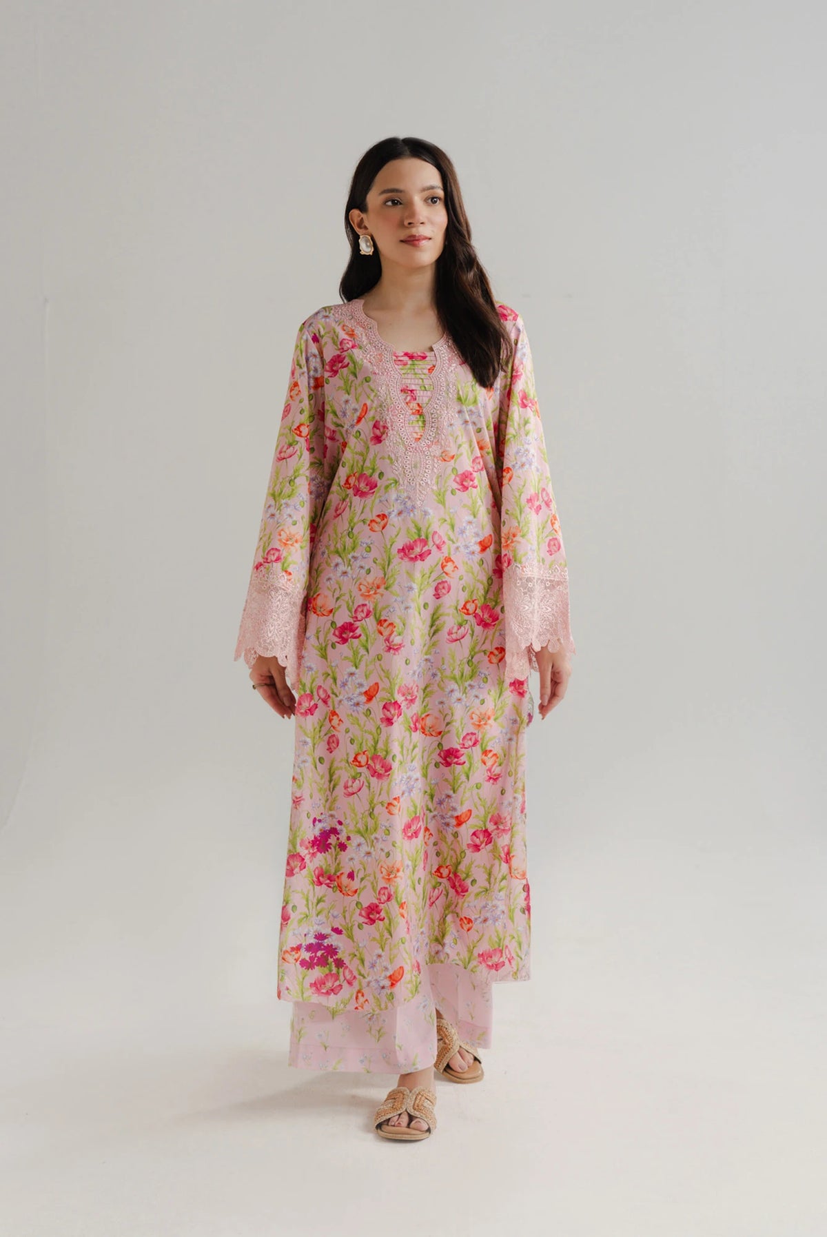 2 Piece Printed Embroidered Lawn Suit Pret SS - 26