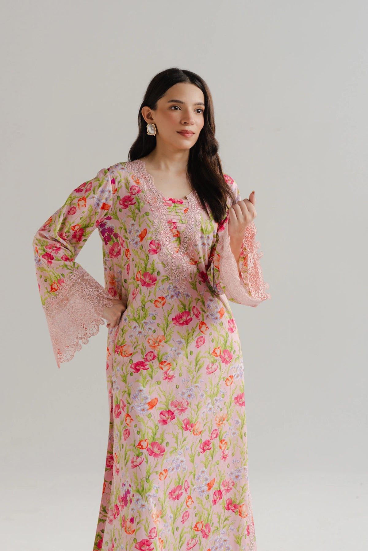 2 Piece Printed Embroidered Lawn Suit Pret SS - 26
