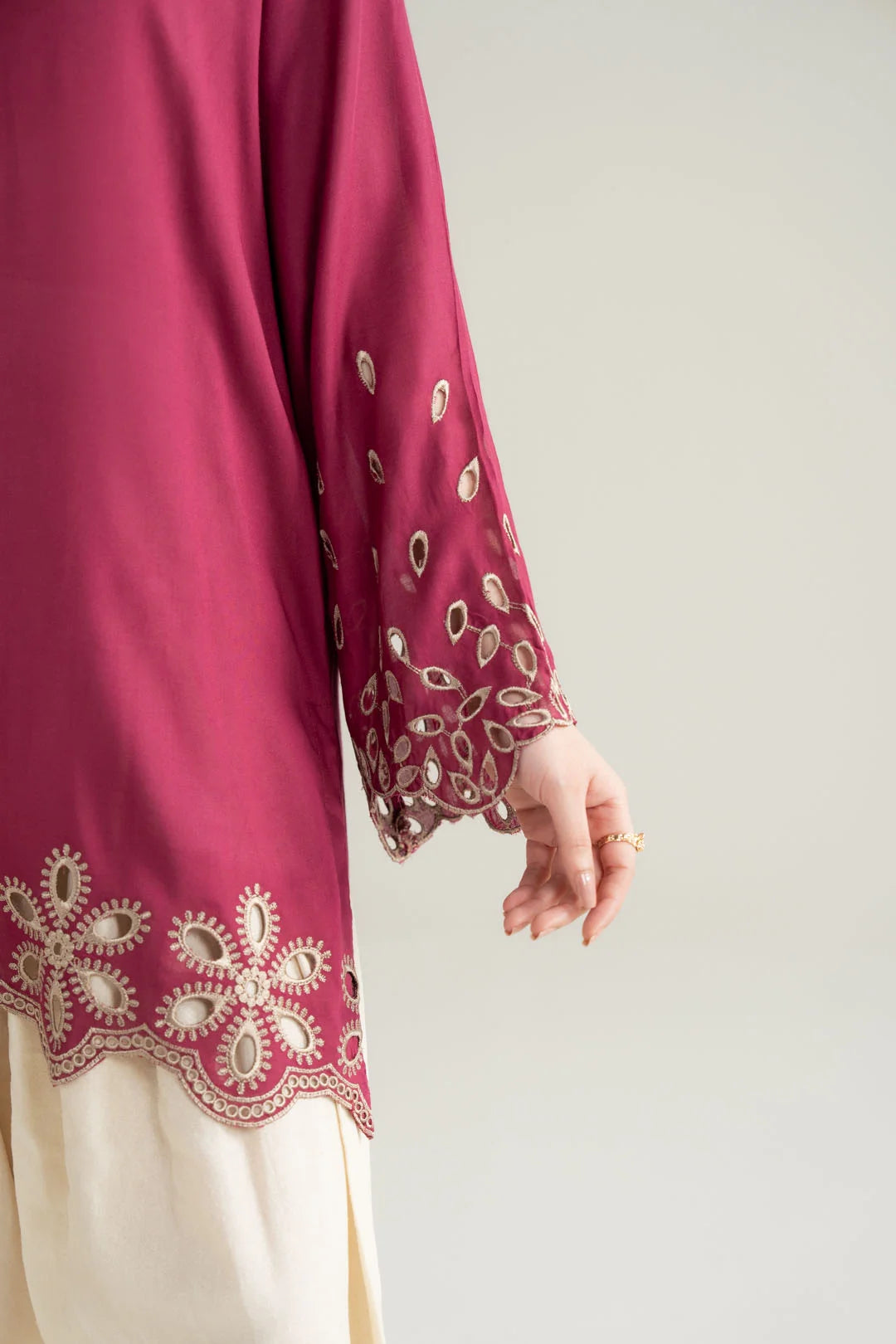 1 Piece Embroidered Linen Shirt Pret SS - 26