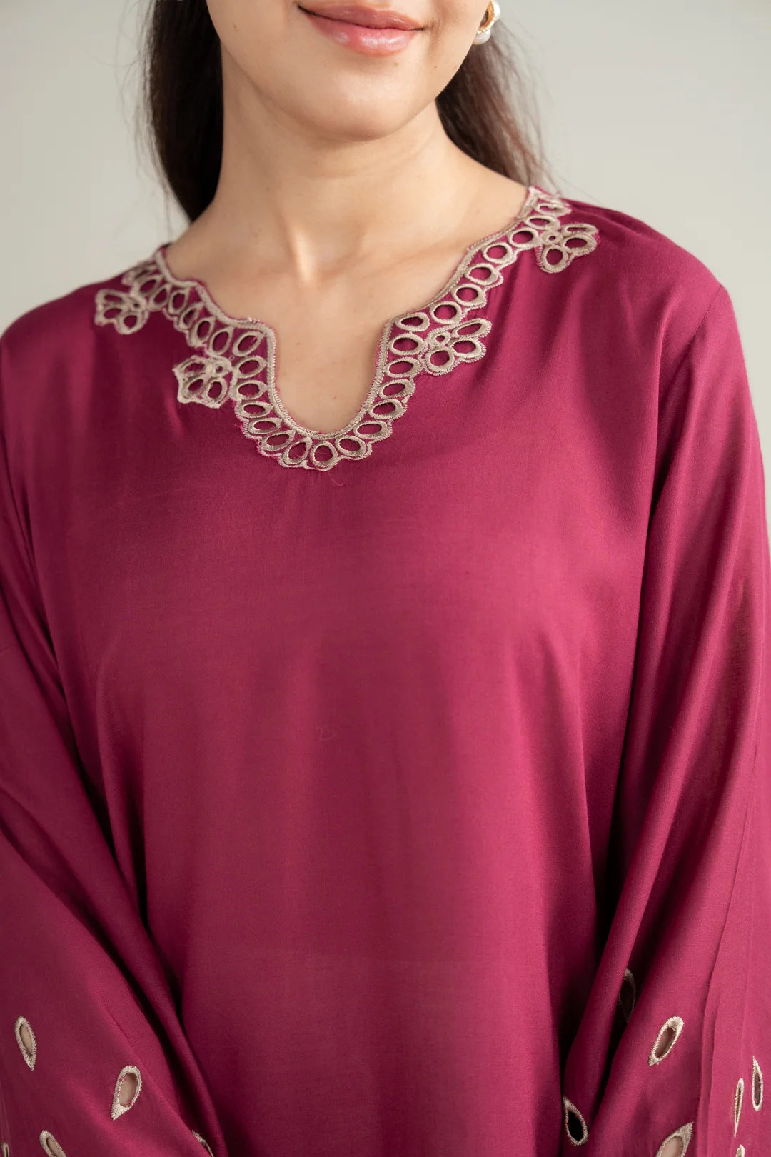 1 Piece Embroidered Linen Shirt Pret SS - 26