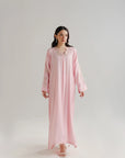1 Piece Embroidered Raw Silk Kaftan
