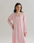 1 Piece Embroidered Raw Silk Kaftan