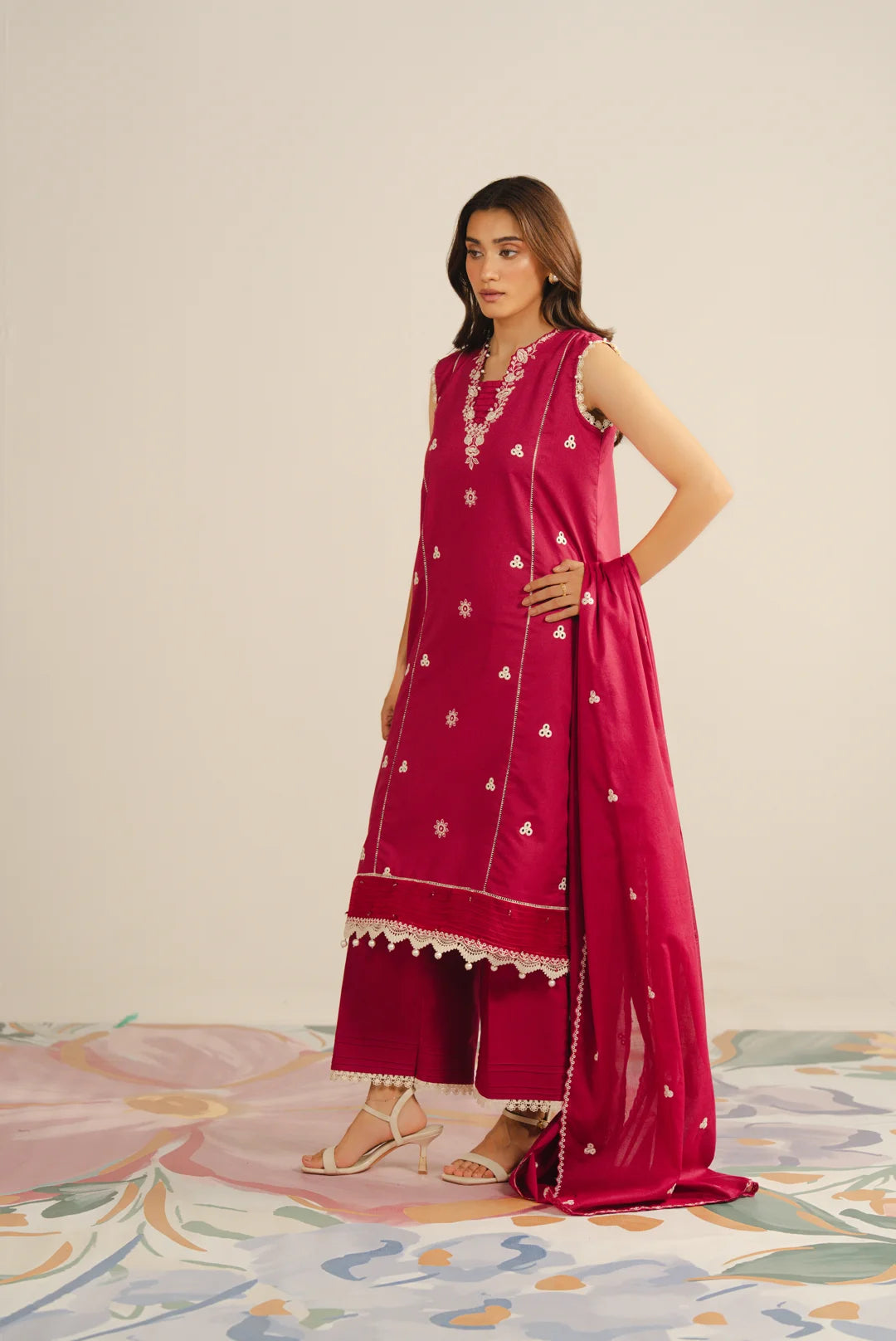 3 Piece Embroidered Lawn Suit Unstitched - 26