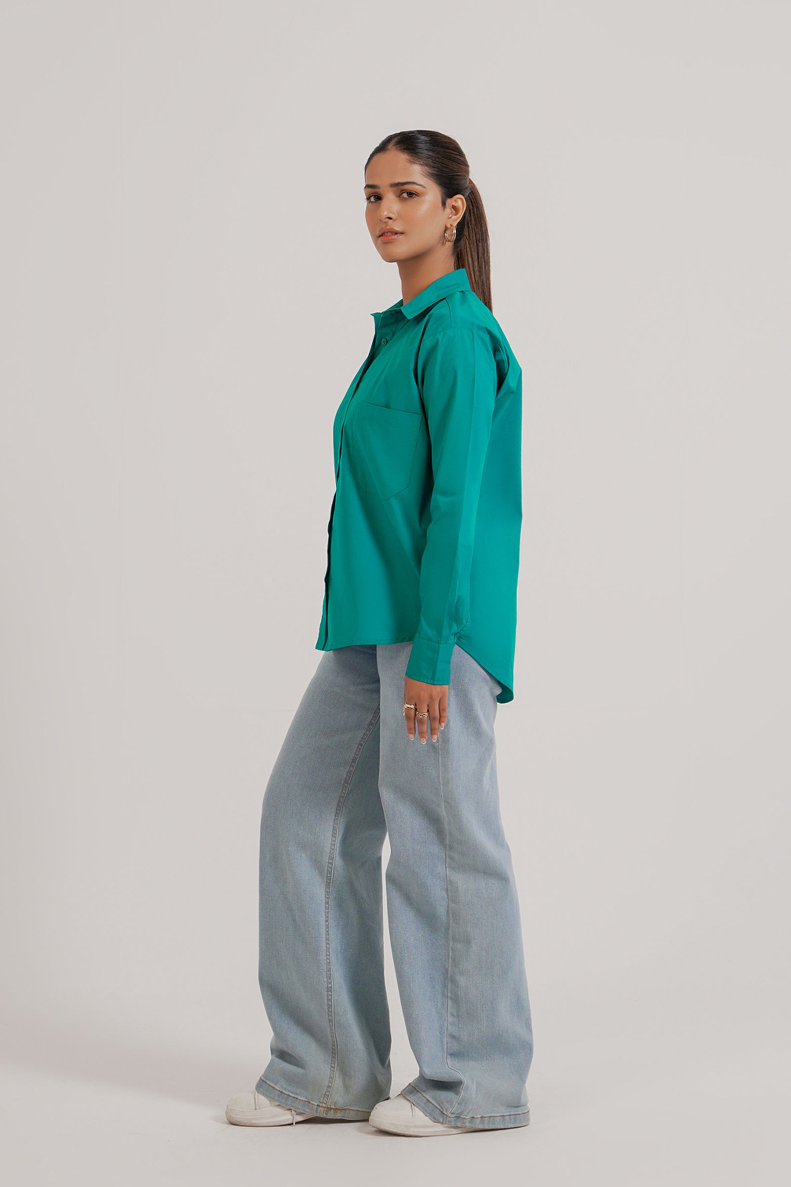 Solid Button-up Shirt Beyond East Official