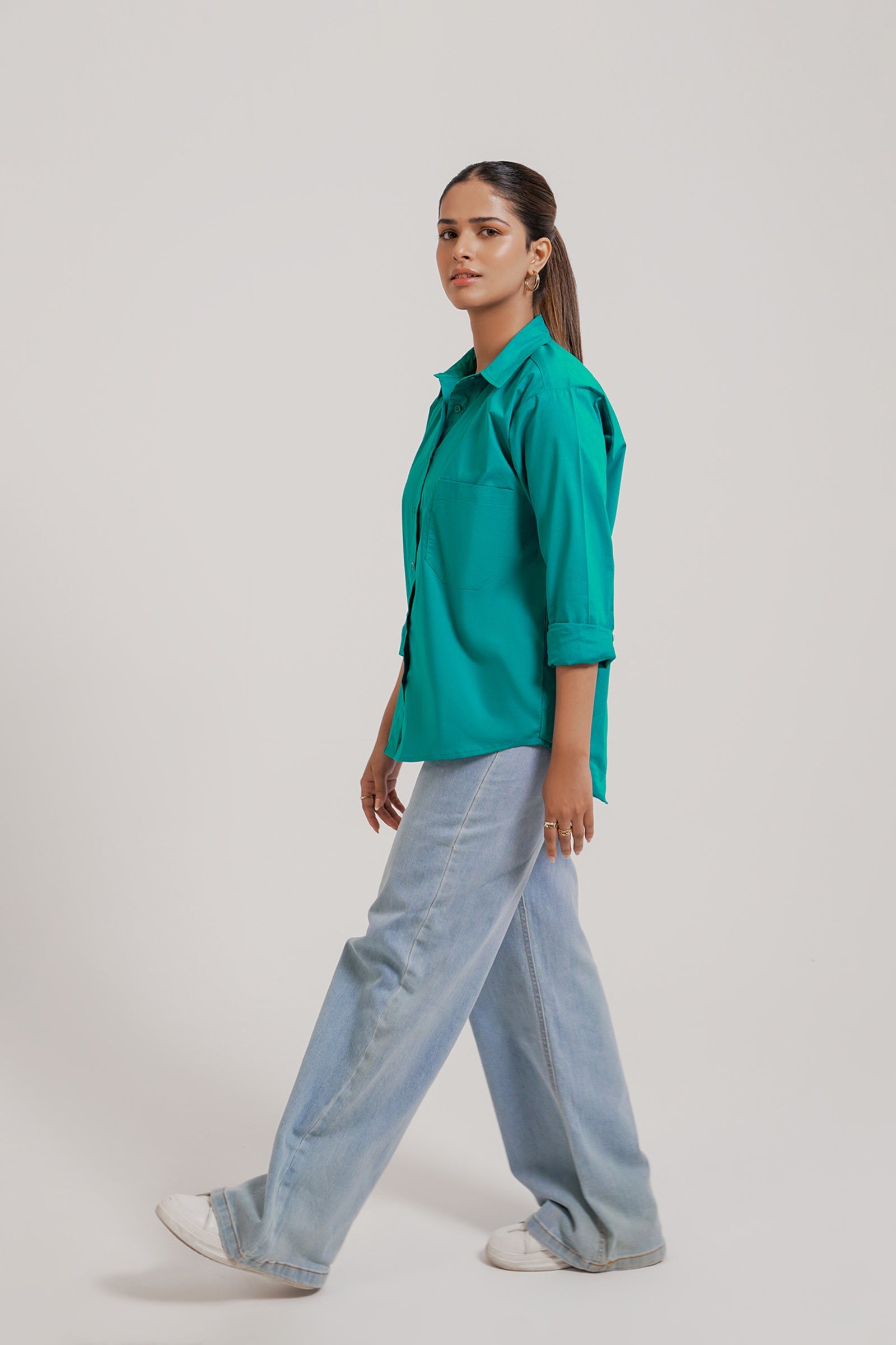 Solid Button-up Shirt Beyond East Official