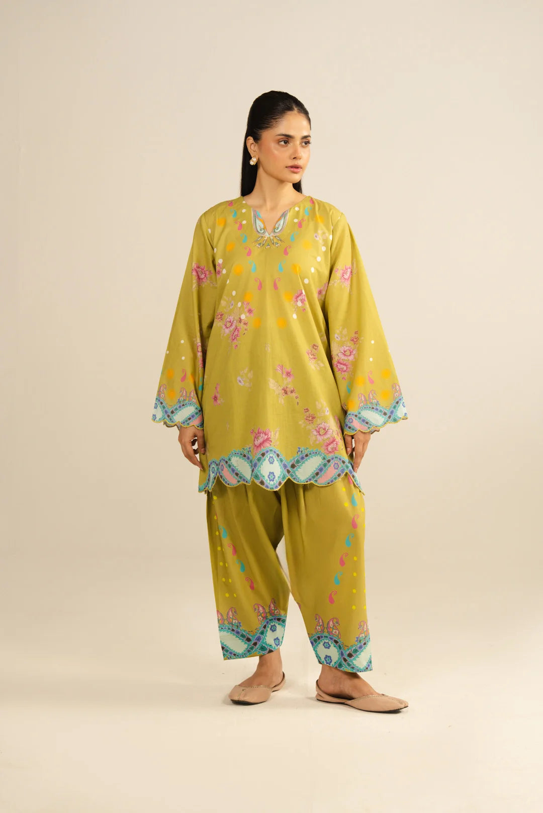 2 Piece Embroidered Printed Lawn Suit Pret SS - 26