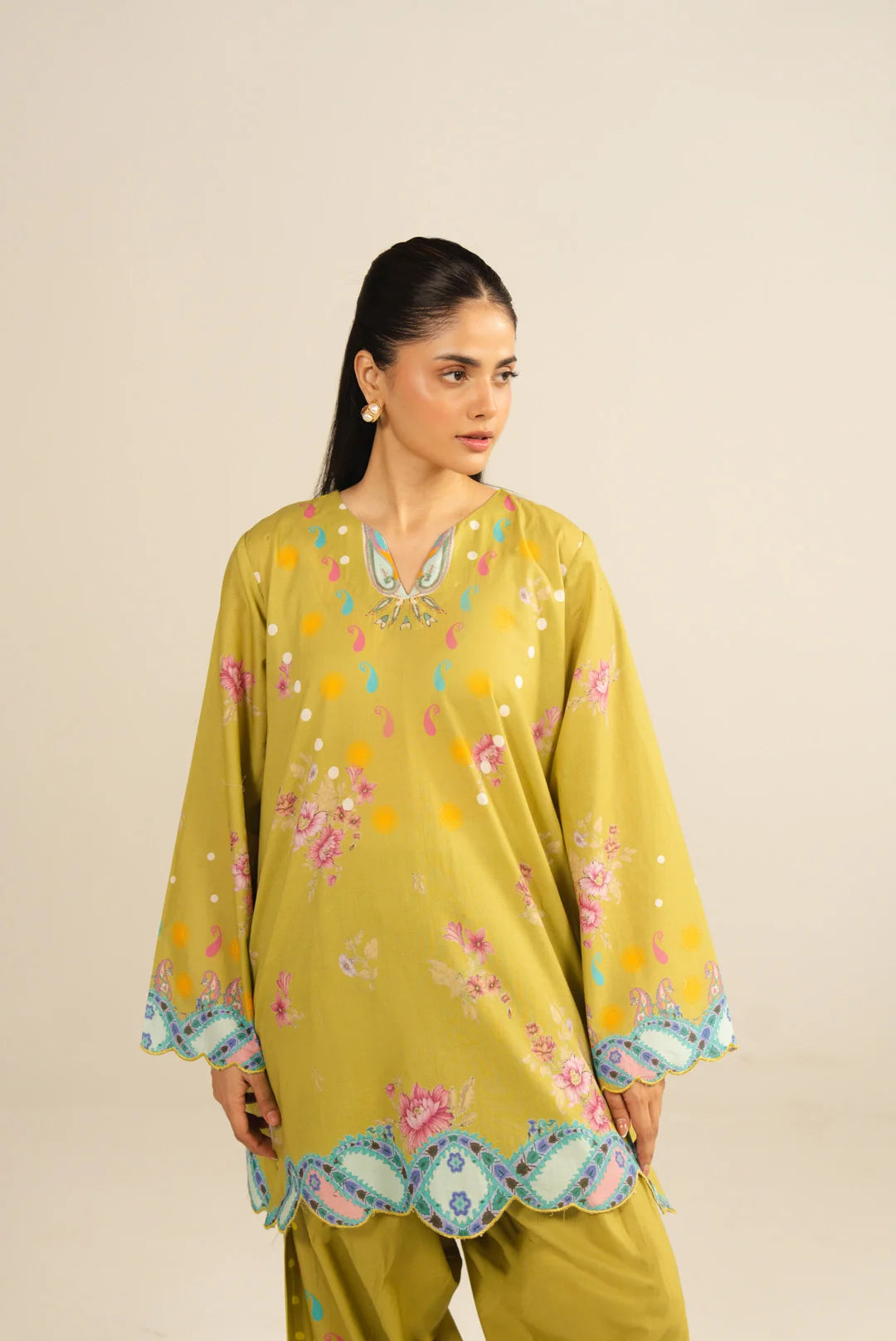 2 Piece Embroidered Printed Lawn Suit Pret SS - 26