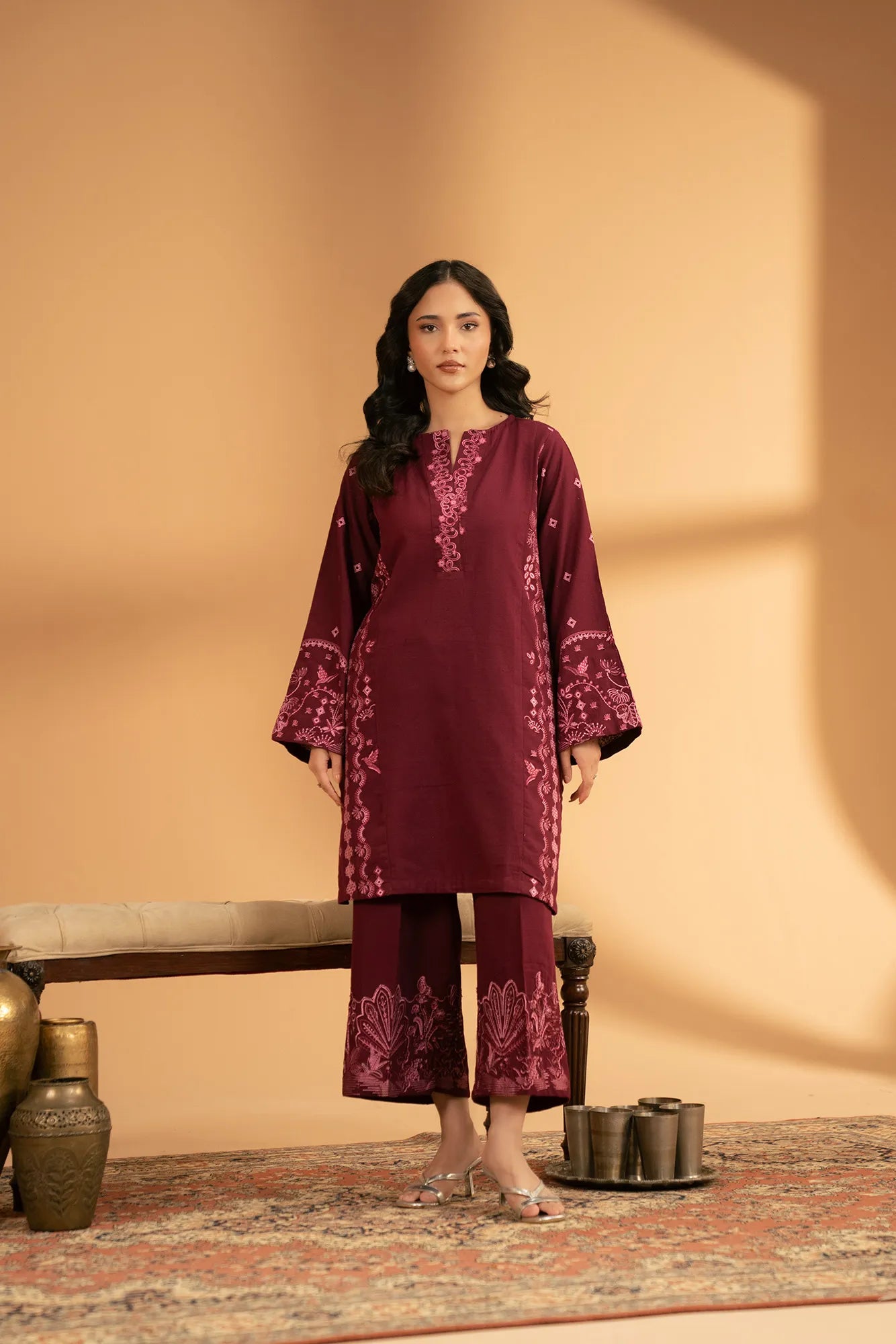 1 Piece Embroidered Khaddar Shirt