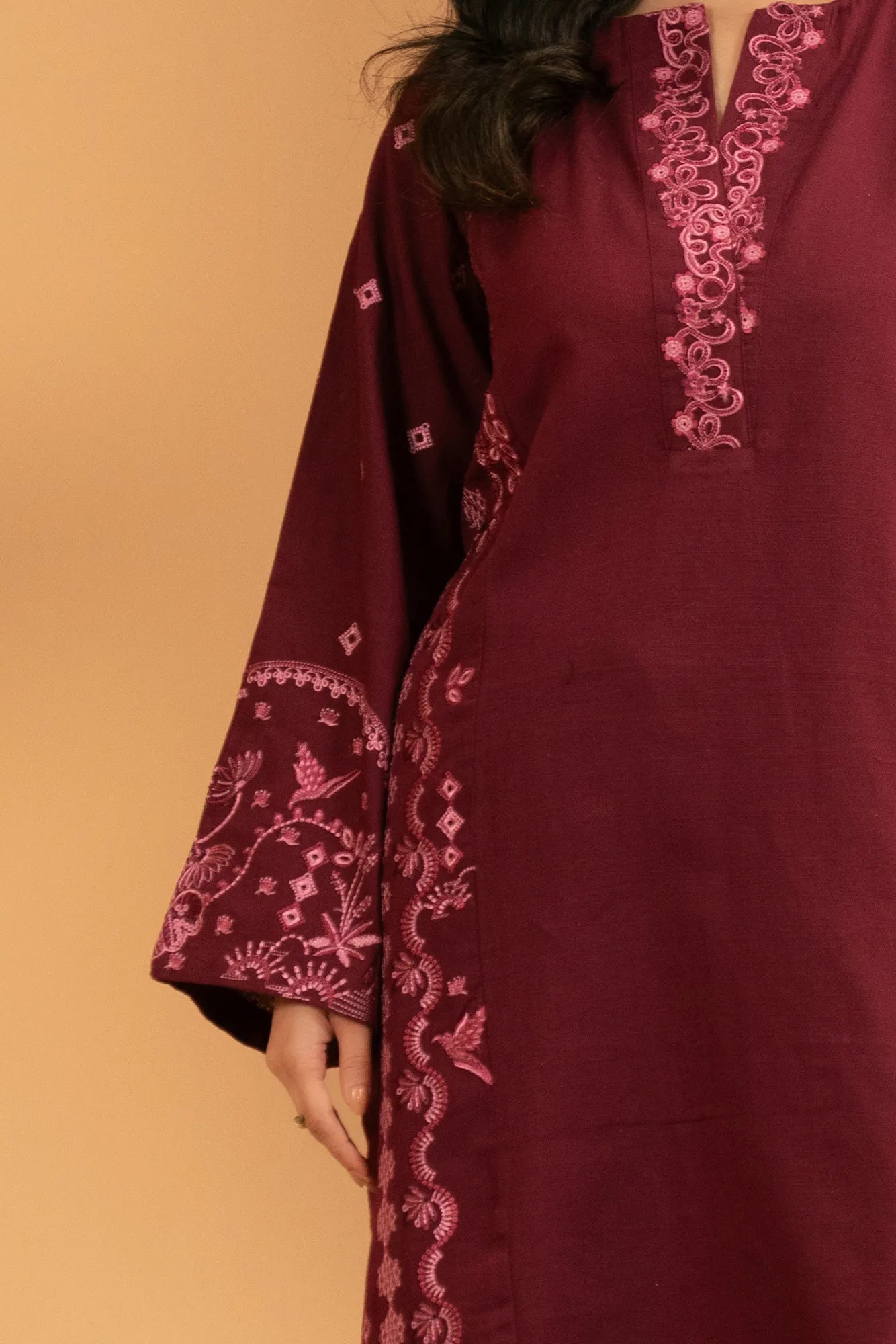 1 Piece Embroidered Khaddar Shirt