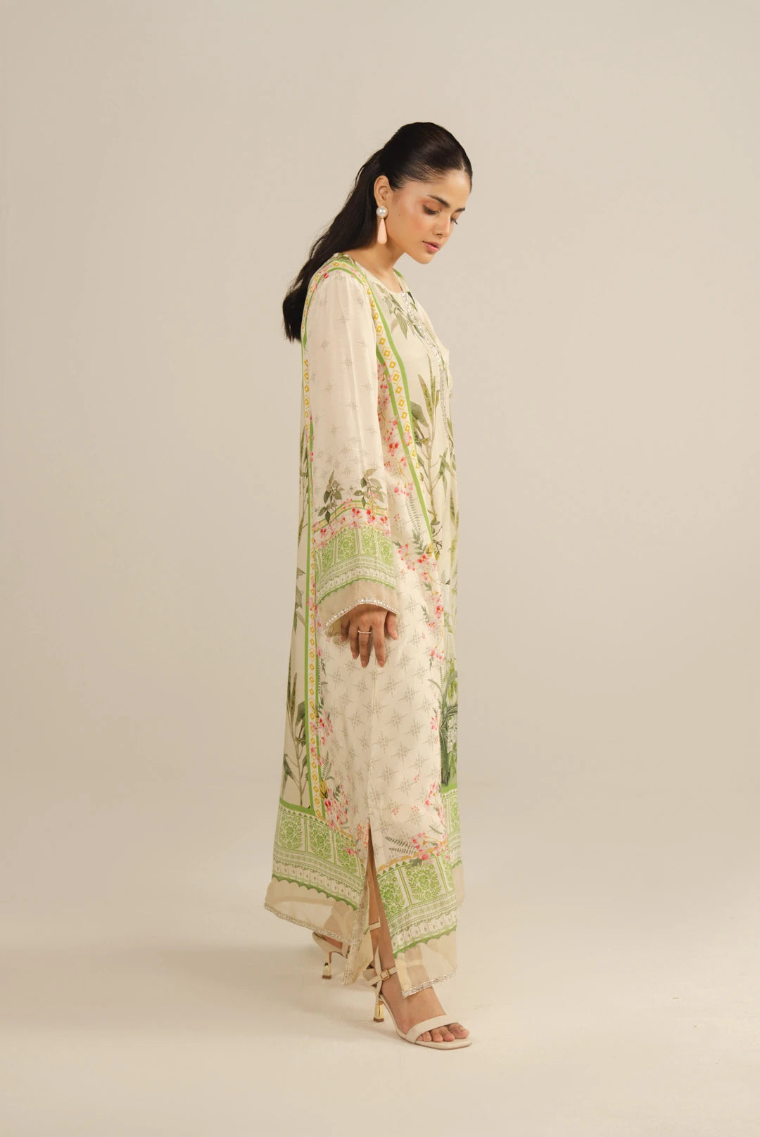 1 Piece Printed Silk Kaftan