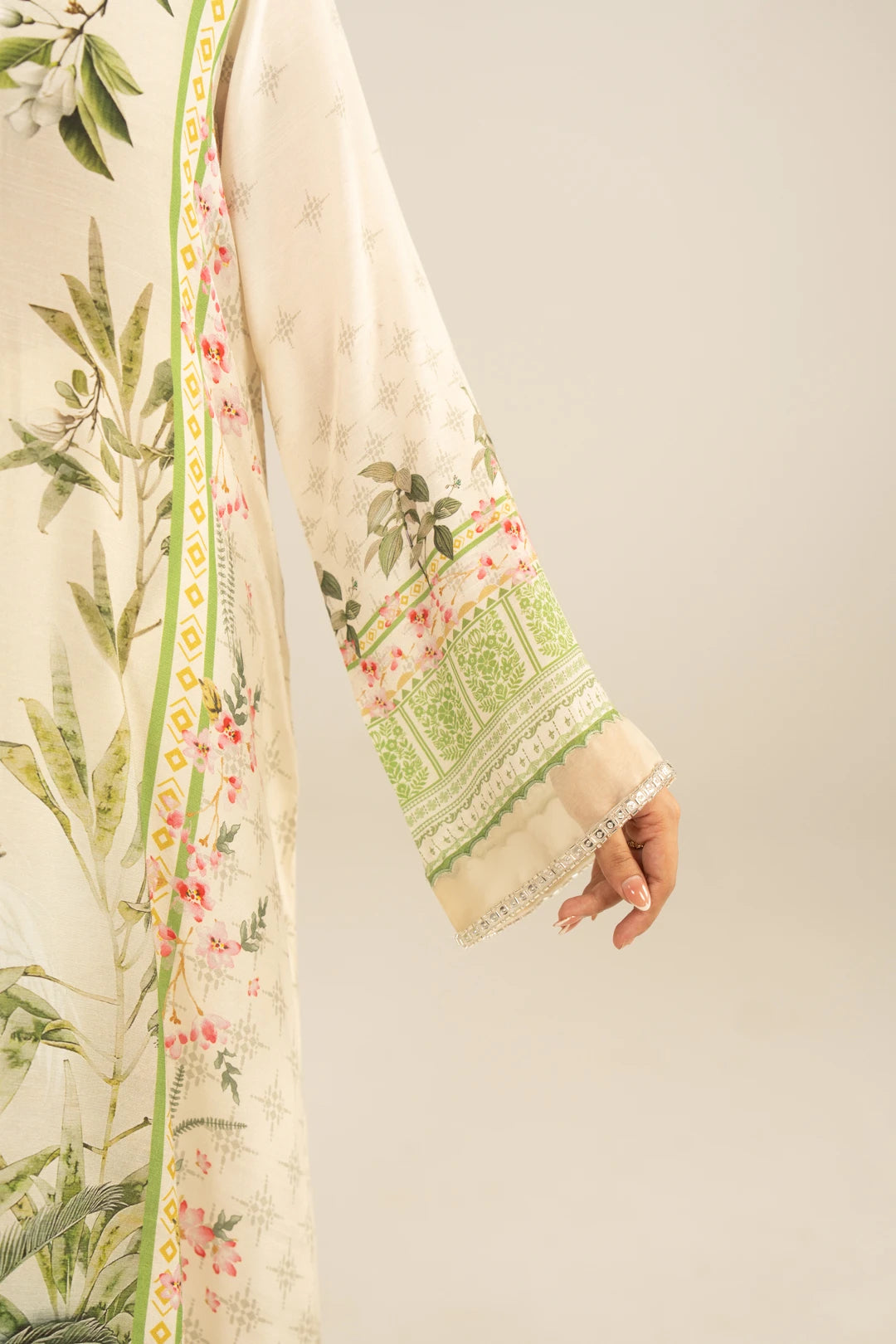 1 Piece Printed Silk Kaftan
