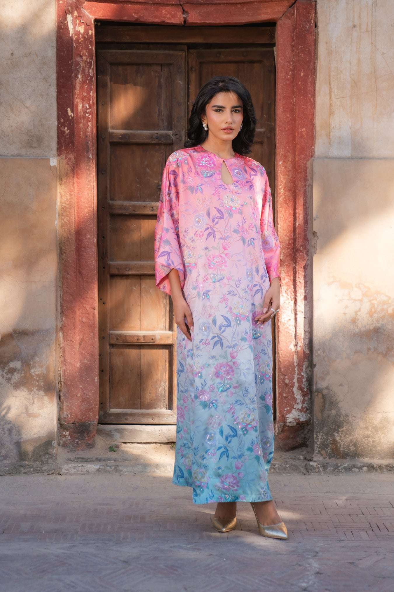 1 Piece Embroidered Silk Kaftan