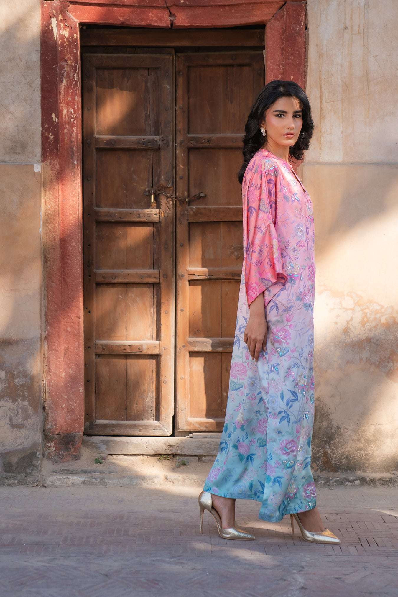 1 Piece Embroidered Silk Kaftan