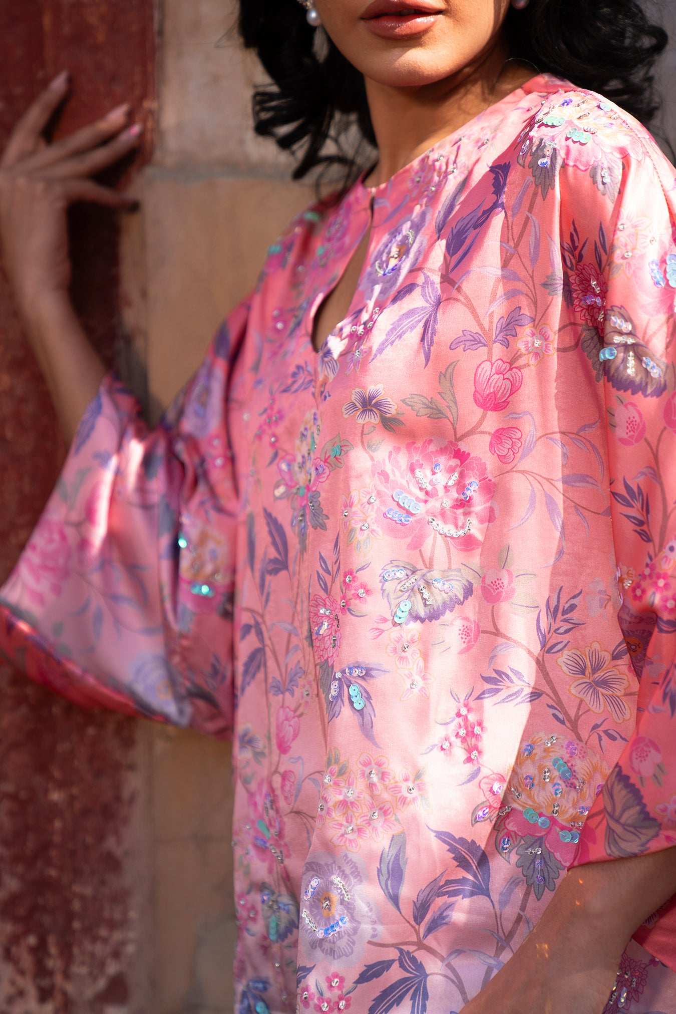 1 Piece Embroidered Silk Kaftan