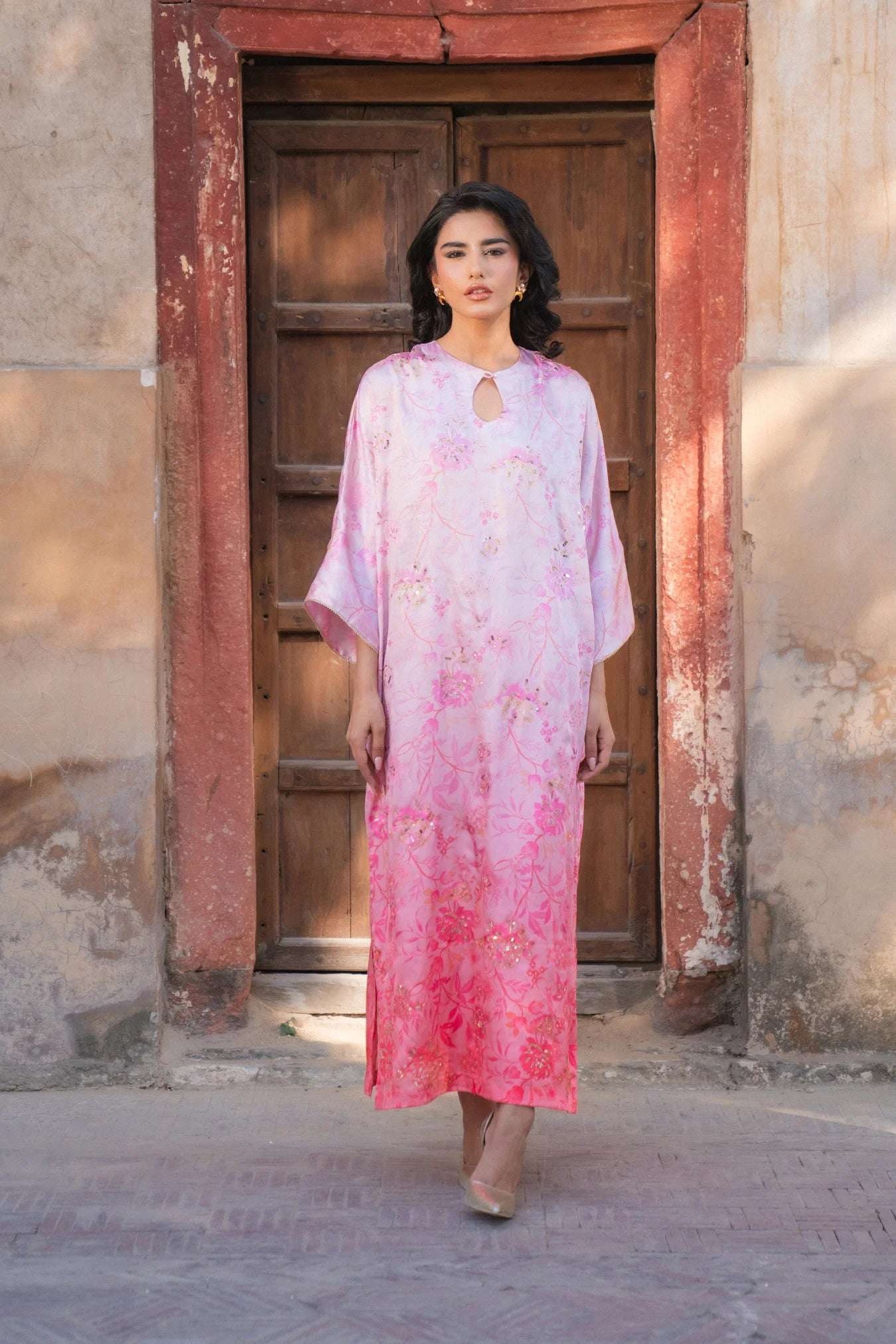 1 Piece Embroidered Silk Kaftan