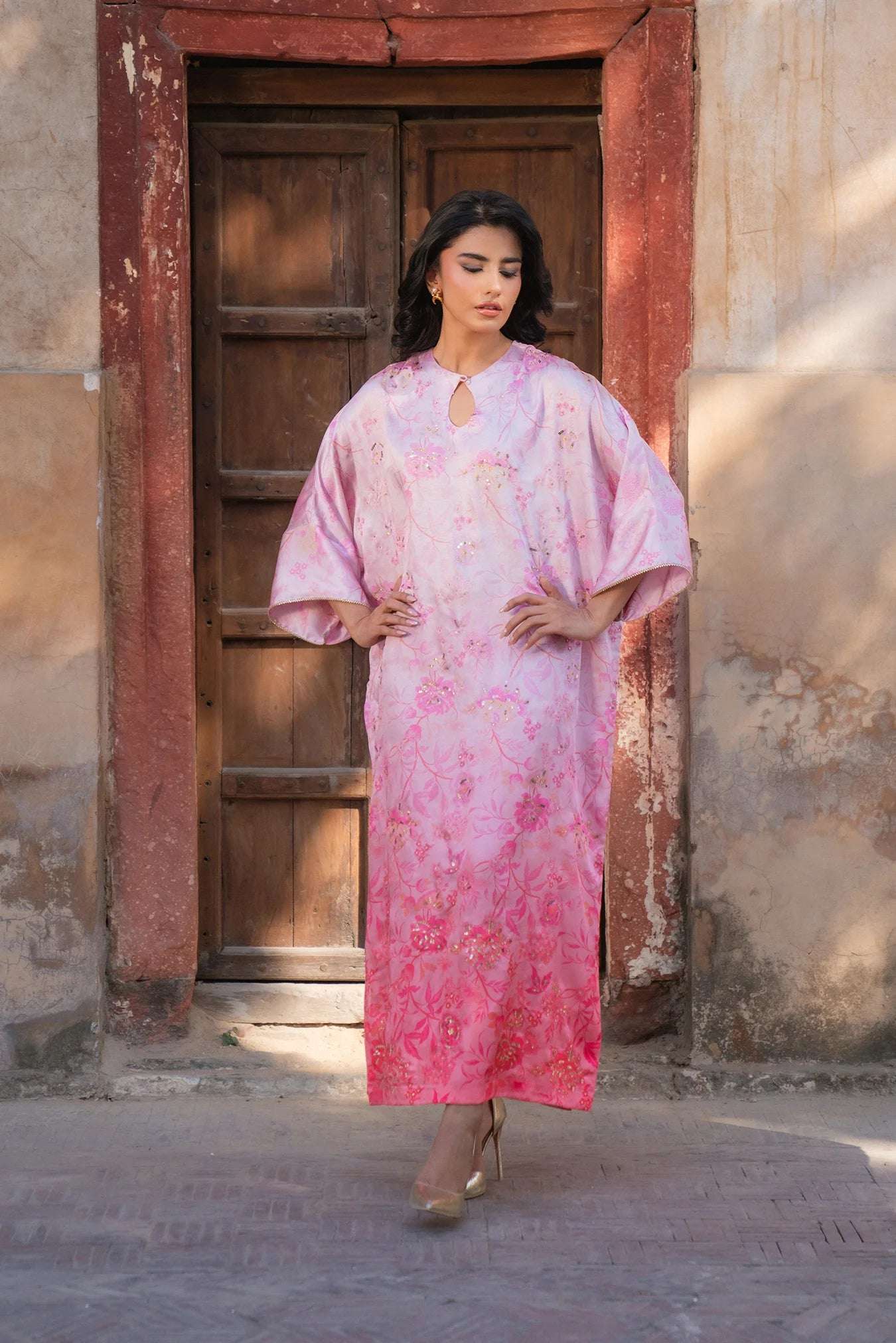 1 Piece Embroidered Silk Kaftan
