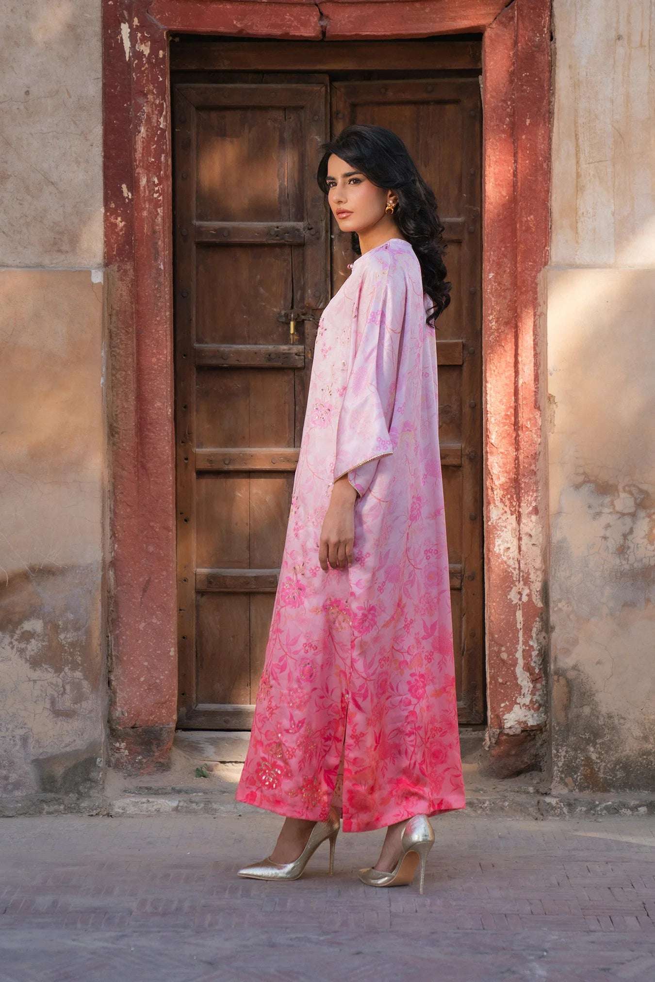 1 Piece Embroidered Silk Kaftan