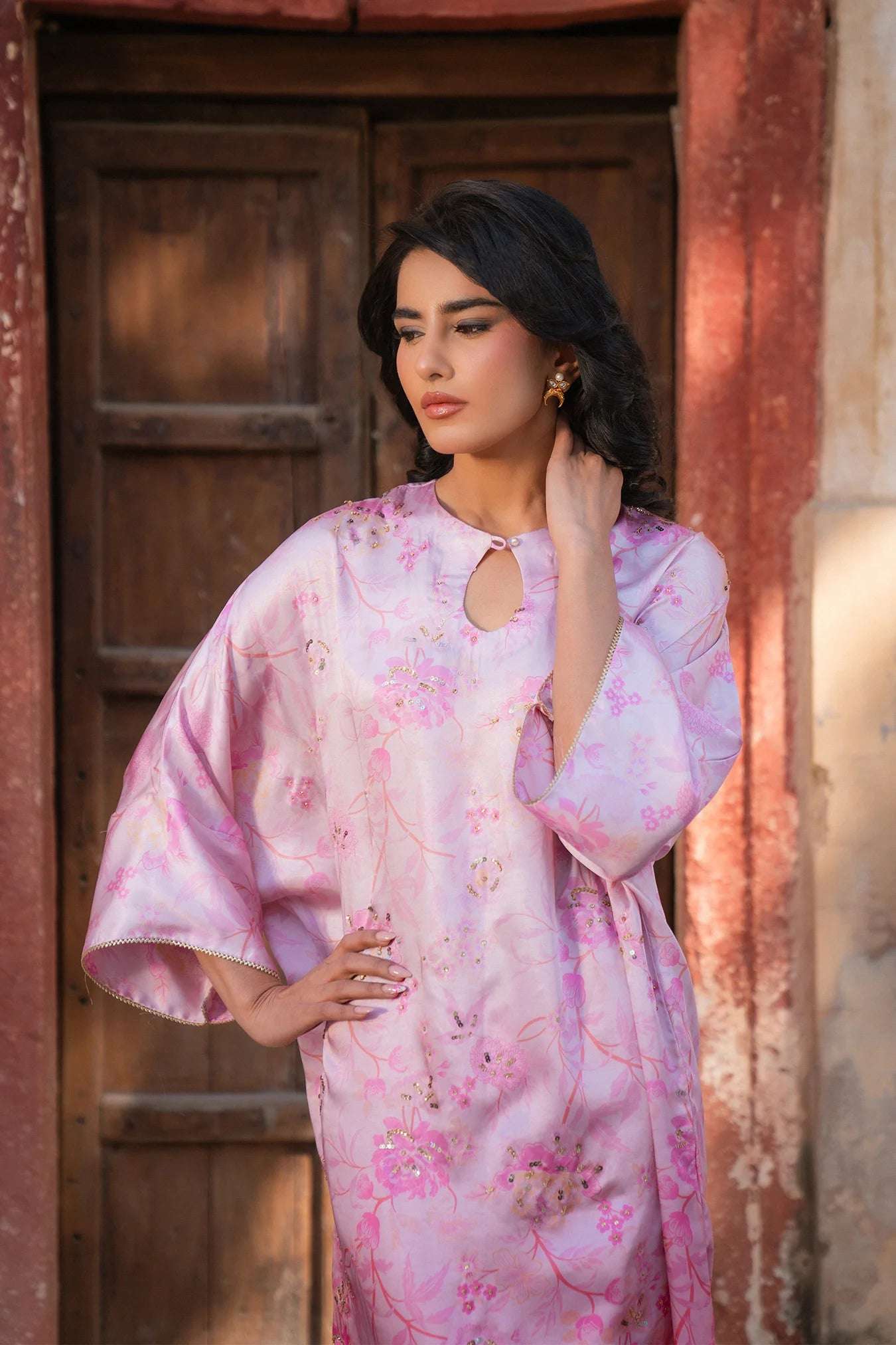 1 Piece Embroidered Silk Kaftan