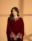 1 Piece Embroidered Velvet Kaftan