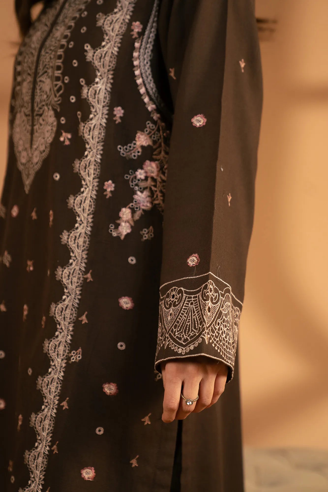 2 Piece Embroidered Khaddar Suit Pret Fall - 25