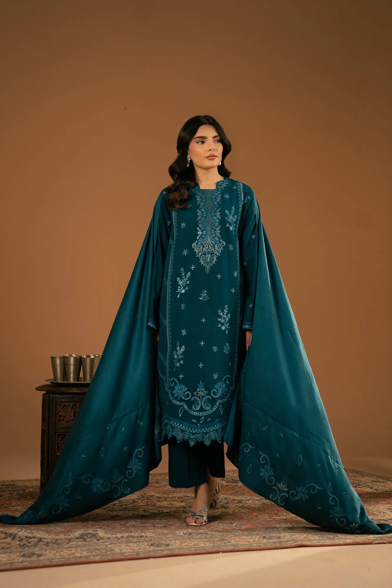 1 Piece Embroidered Shawl Pret Fall - 25