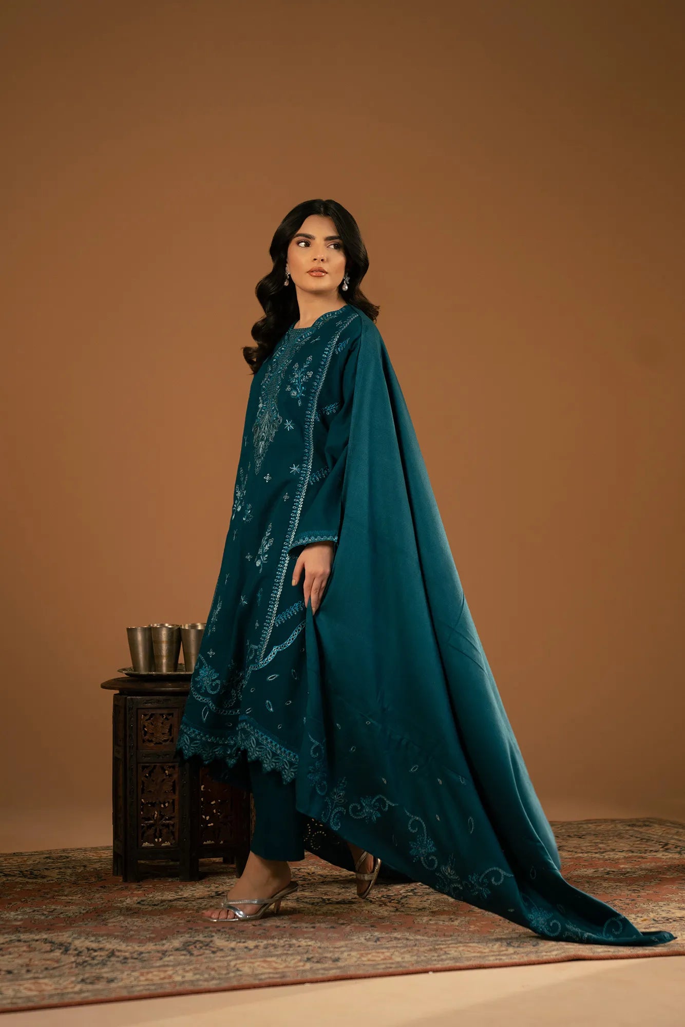 1 Piece Embroidered Shawl Pret Fall - 25