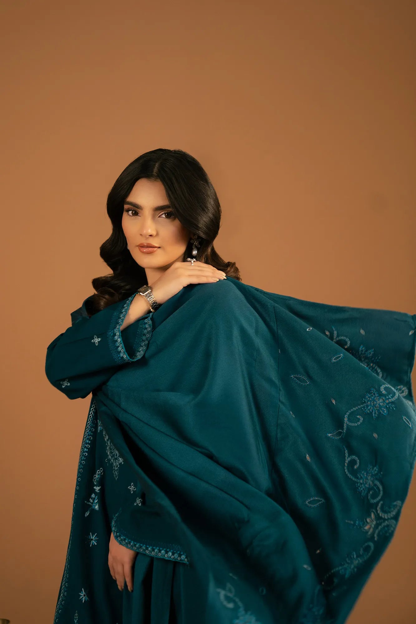 1 Piece Embroidered Shawl Pret Fall - 25