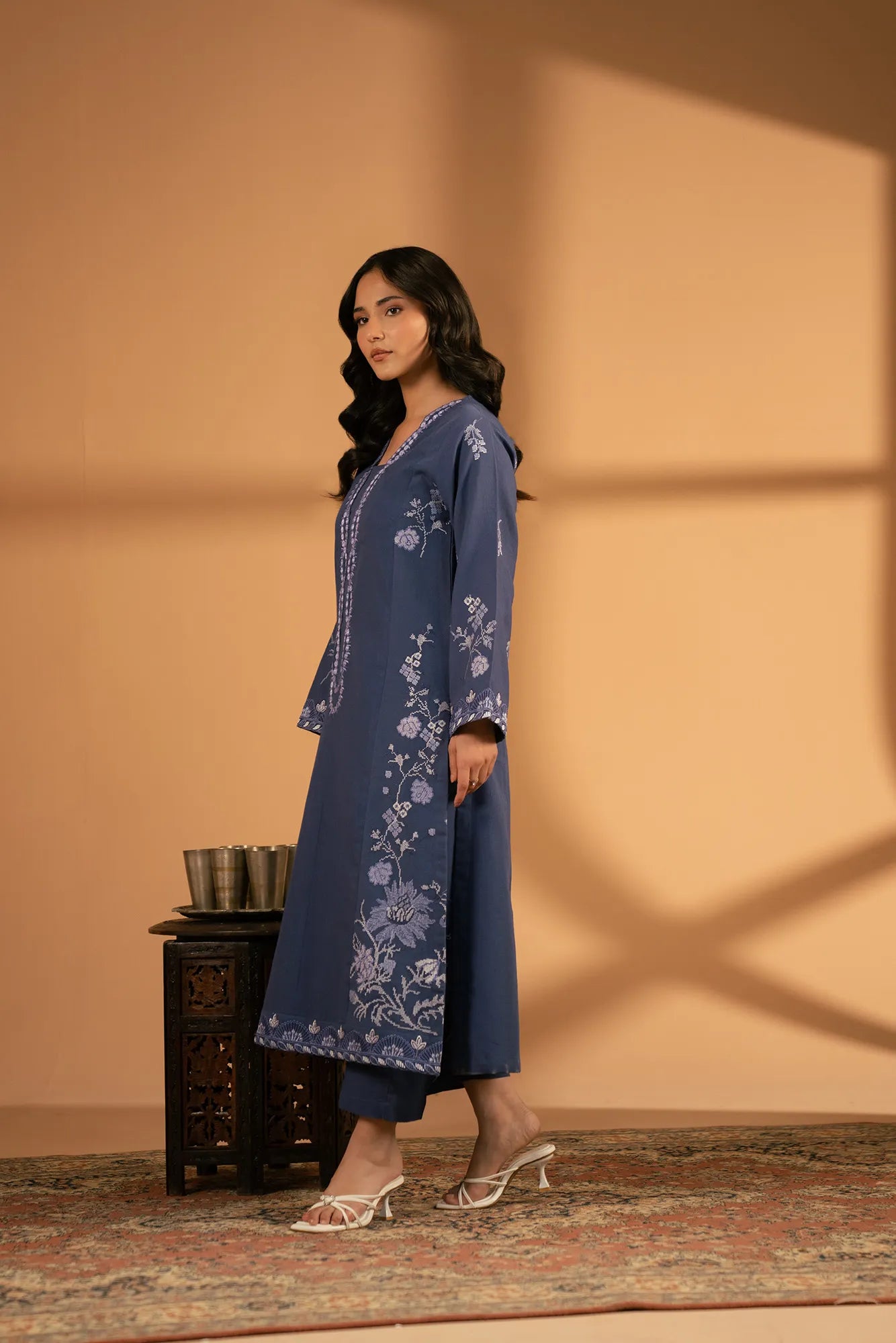 2 Piece Embroidered Khaddar Suit Pret Fall - 25