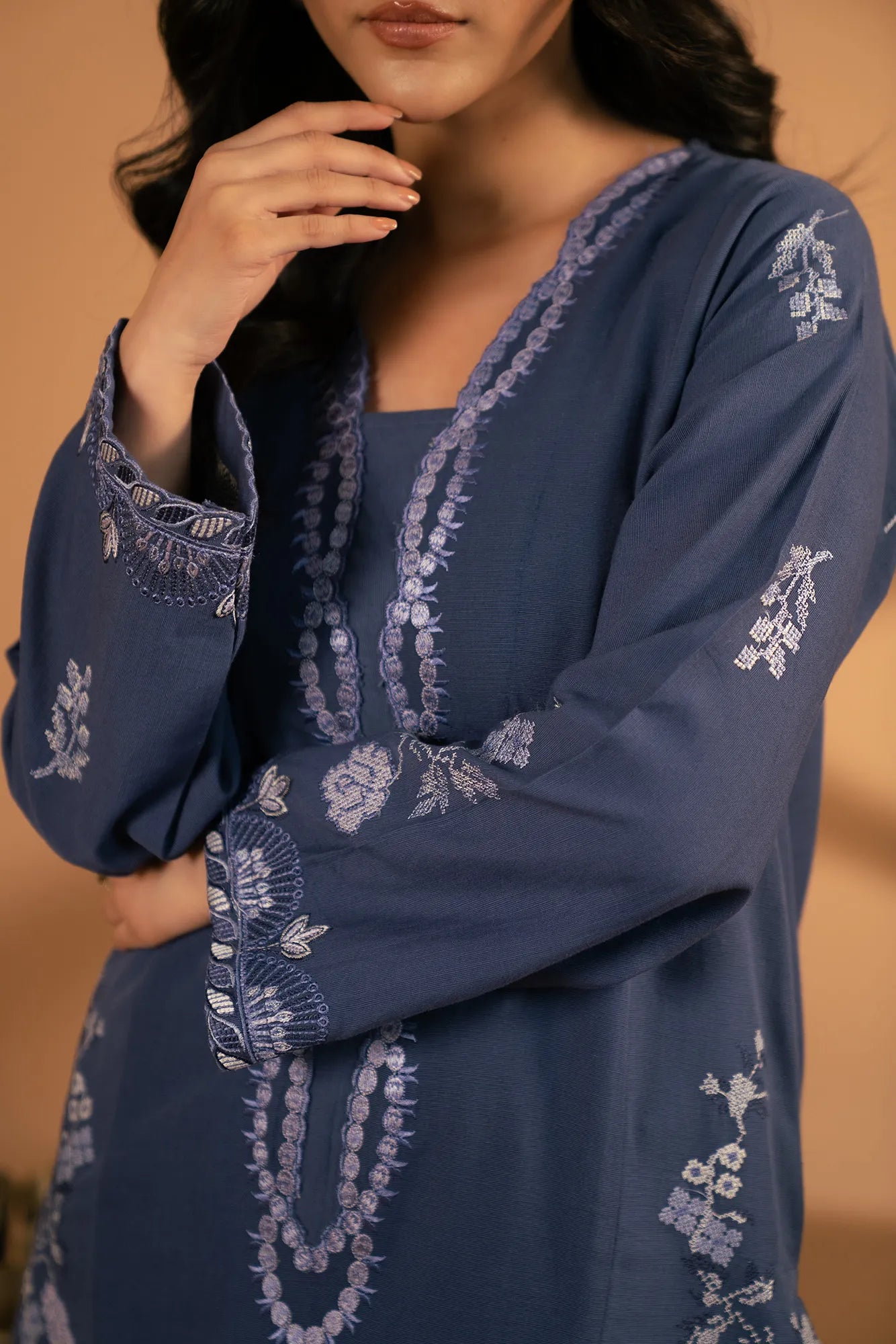 2 Piece Embroidered Khaddar Suit Pret Fall - 25