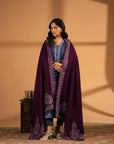 Purple Embroidered Shawl