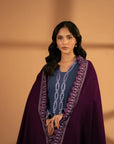 Purple Embroidered Shawl