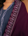 Purple Embroidered Shawl