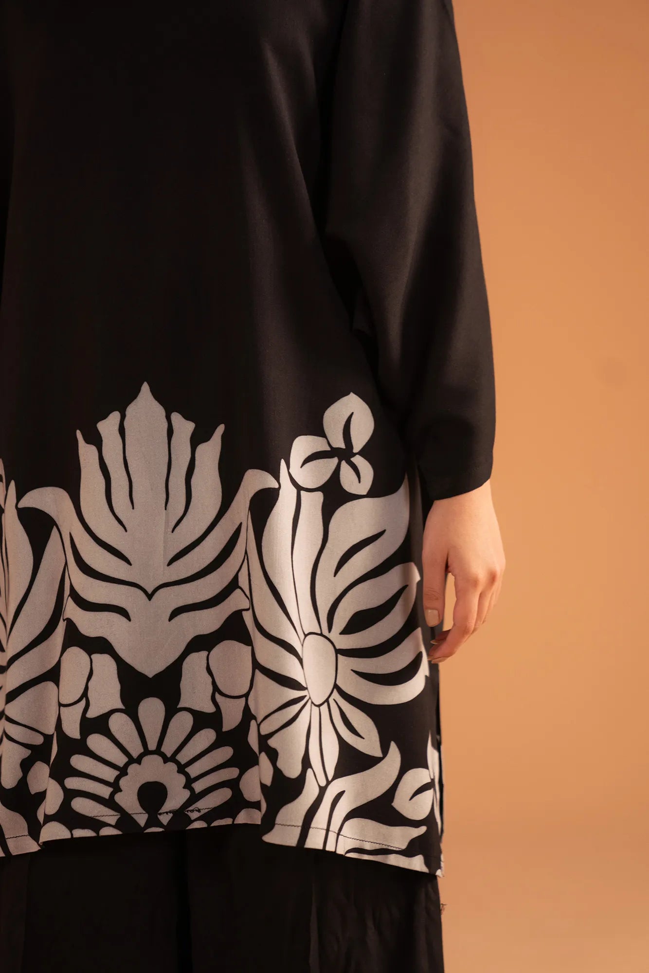 1 Piece Printed Linen Shirt Pret Fall - 25