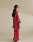 2 Piece Embroidered Raw Silk Suit