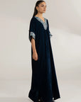 1 Piece Embroidered Velvet Kaftan