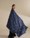 Blue Embroidered Shawl