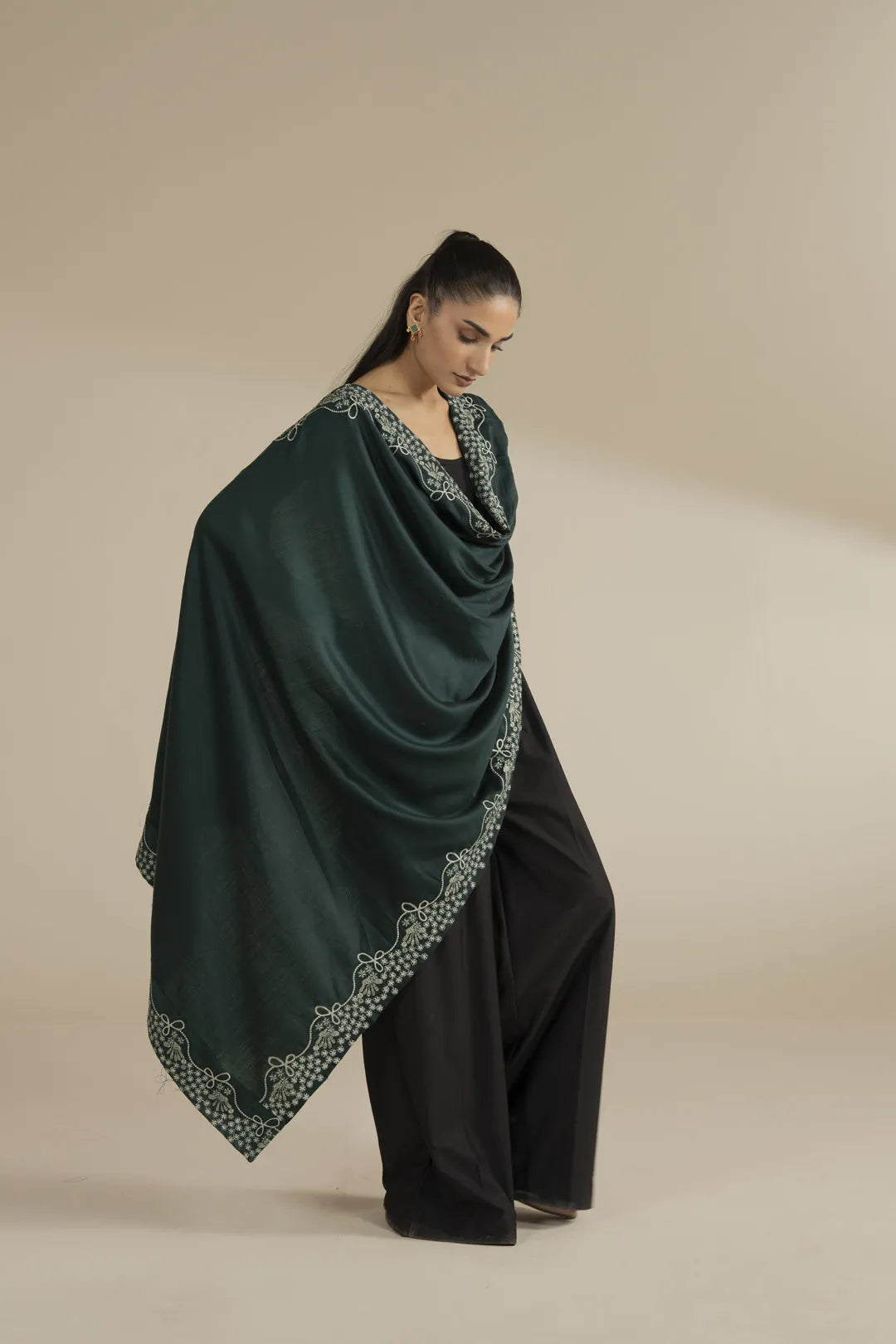 1 Piece Embroidered Yarn Dyed Shawal Pret Fall - 25