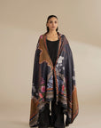 1 Piece Printed Black Shawl