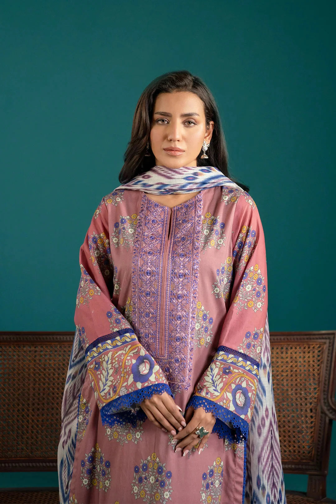 3 Piece Embroidered Lawn Suit Unstitched SS - 25