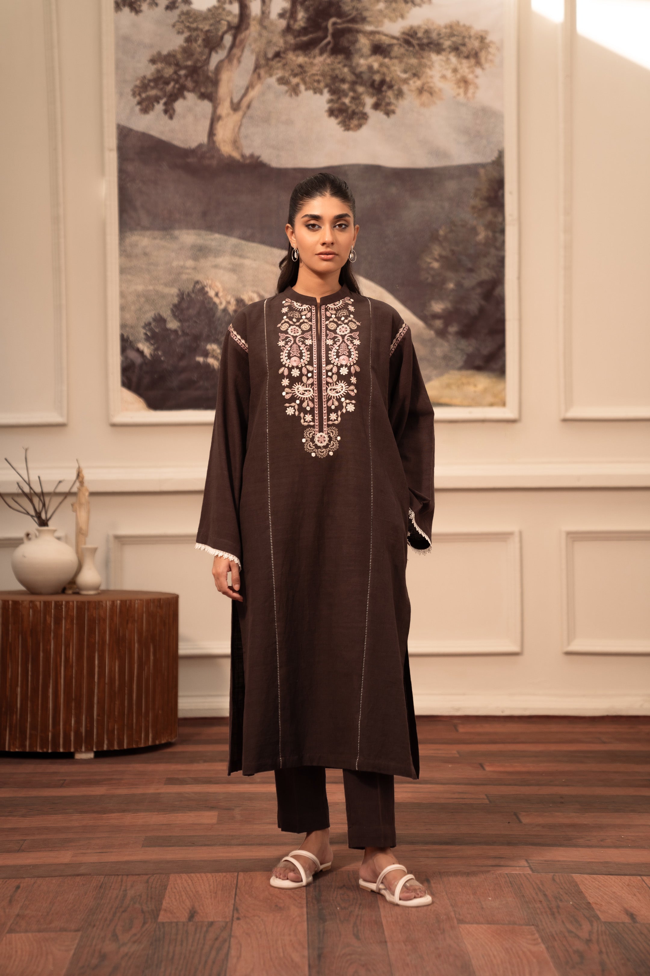 2 Piece Khaddar Suit Pret Winter-24
