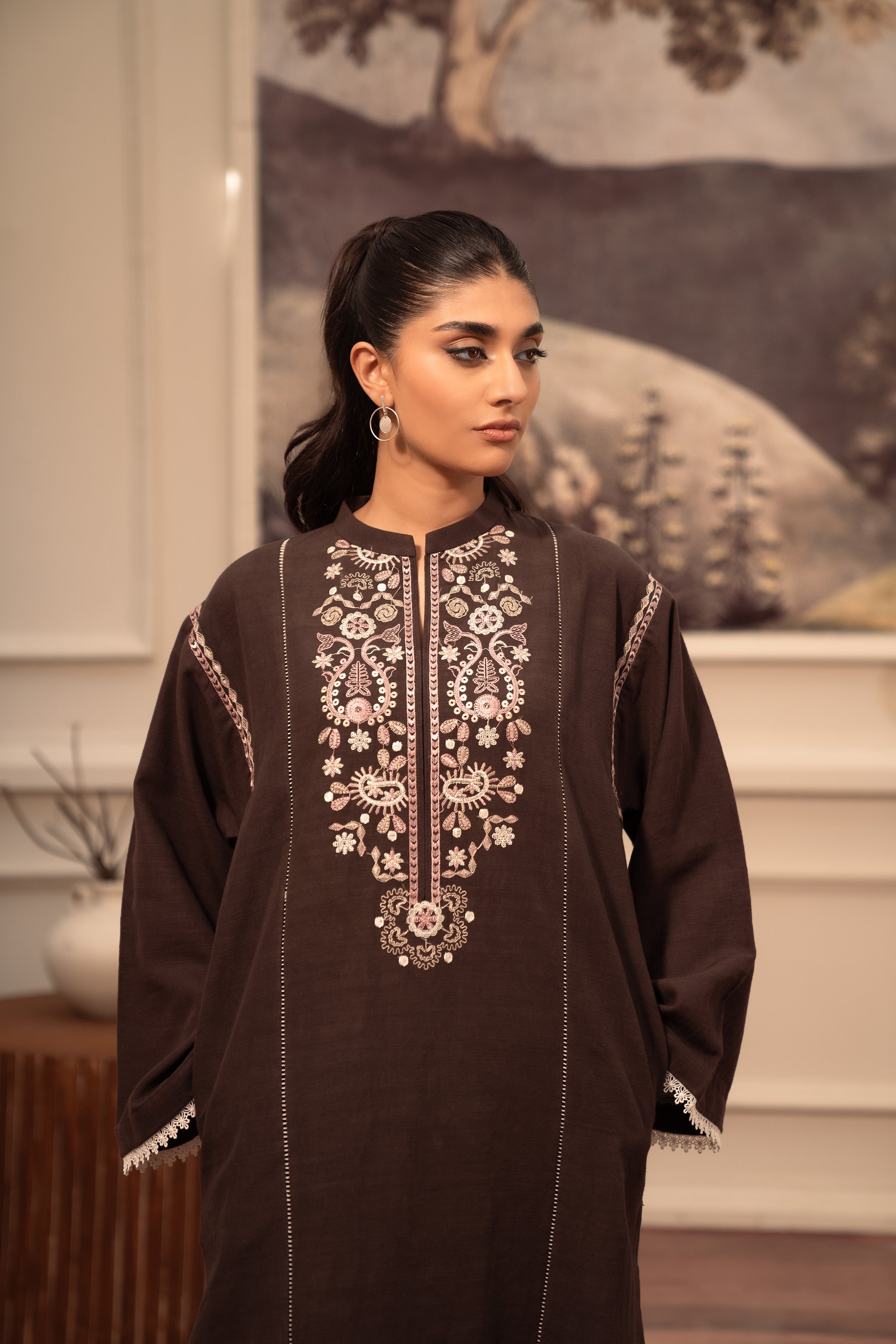 2 Piece Khaddar Suit Pret Winter-24