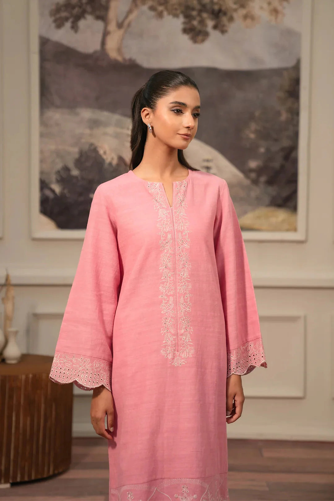 2 Piece Embroidered Khaddar Suit Pret Winter-24