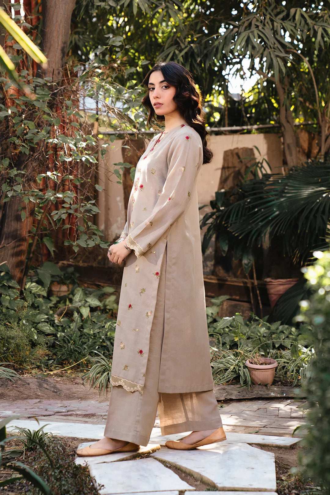2 Piece Embroidered Khaddar Suit
