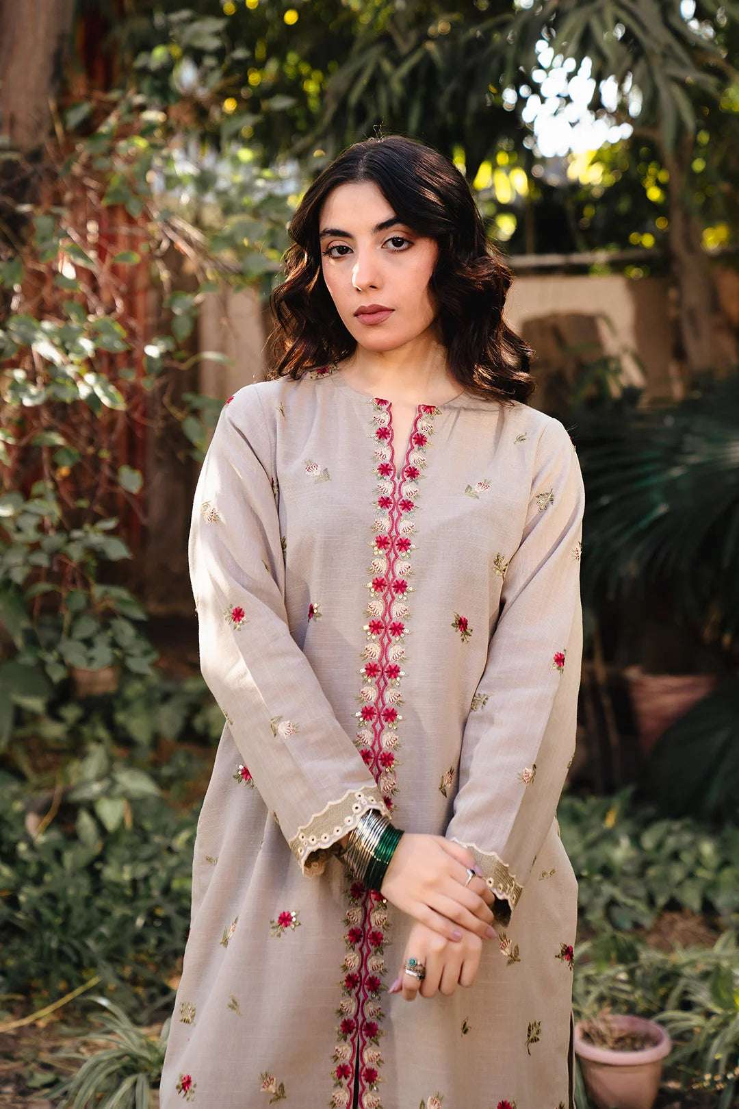 2 Piece Embroidered Khaddar Suit