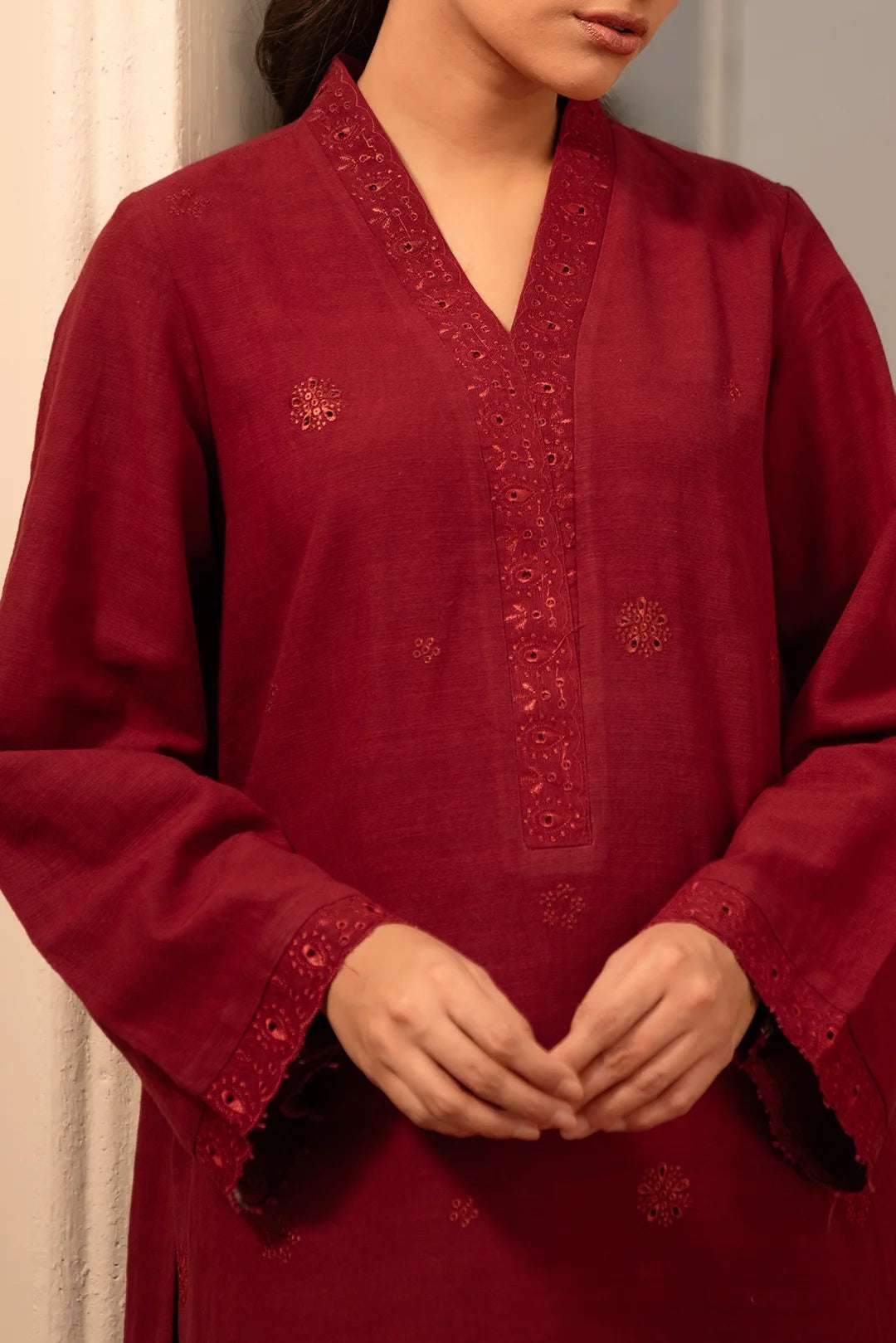 2 Piece Solid Khaddar Suit