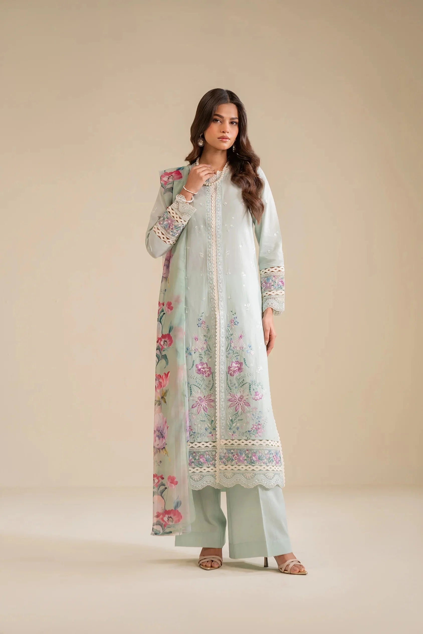 3 Piece Embroidered Lawn Suit Pret SS - 25