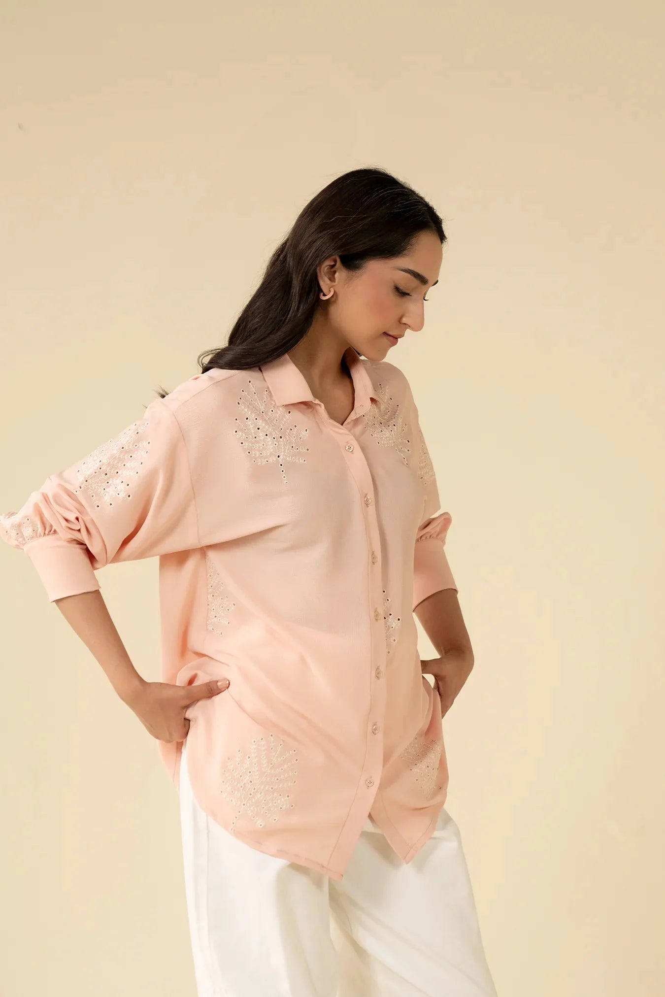 1 Piece Embroidered Georgette Shirt Pret SS - 25