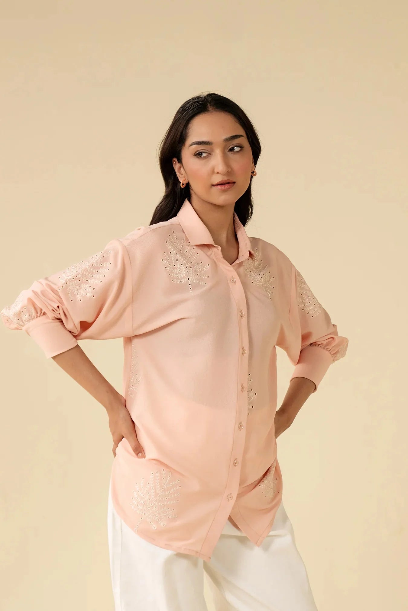 1 Piece Embroidered Georgette Shirt Pret SS - 25